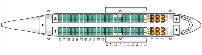 Plan cabine A319-100 Air Canada Rouge