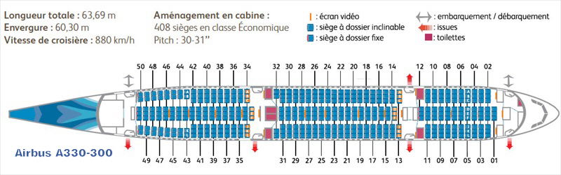 plan cabine A330-300 XL Airways