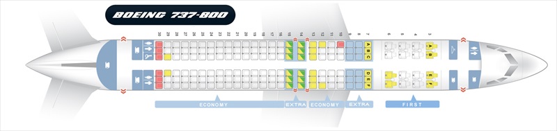plan cabine B737-800 American Airlines